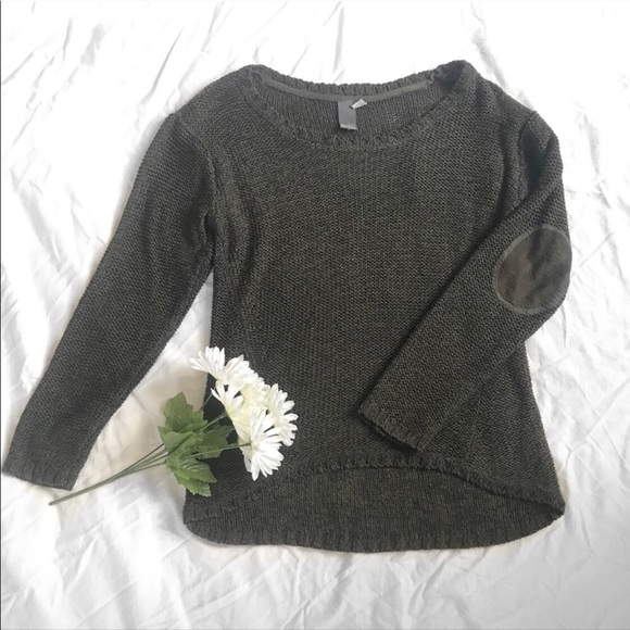 Francesca's Collections Sweaters - Francescas Green Elbow Patch Sweater